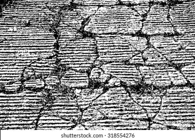 Damaged Wall overlay texture with a big rift. EPS10 vector.