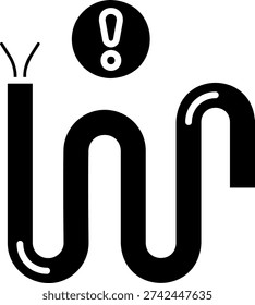 Damaged Wire Icon with Exclamation Mark