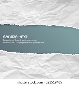 Damaged worn torn paper as a background for your design/vector illustration