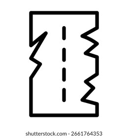 DamagedRoad Vector Line icon Design