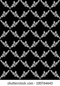 Damascus beautiful seamless black and white pattern
