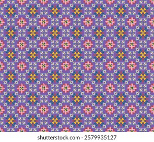 Damascus fabric pattern, purple tone, flower pattern, alternating colors. Damascus style, bright colors, beautiful lines for textiles, shirts, carpets, curtains, pillows and as needed.