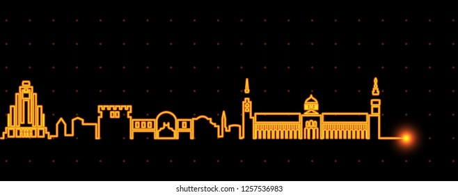Damascus Light Streak Skyline