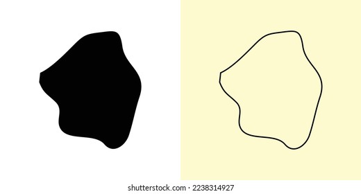 Damascus map, Syria, Asia. Filled and outline map designs. Vector illustration