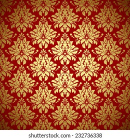 Damascus pattern. Seamless vintage background. Vector illustration. 