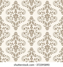 Damascus seamless pattern of floral ornament wallpaper background in vintage style