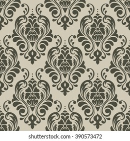 Damascus seamless pattern of floral ornament wallpaper background in vintage style