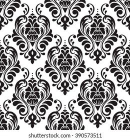 Damascus seamless pattern of floral ornament wallpaper background in vintage style