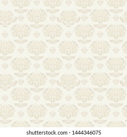 Damascus seamless vector pattern, floral Baroque pattern. Classic luxury, old-fashioned damask pattern, texture for Wallpaper, textiles, packaging.