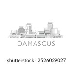 Damascus skyline cityscape vector illustration