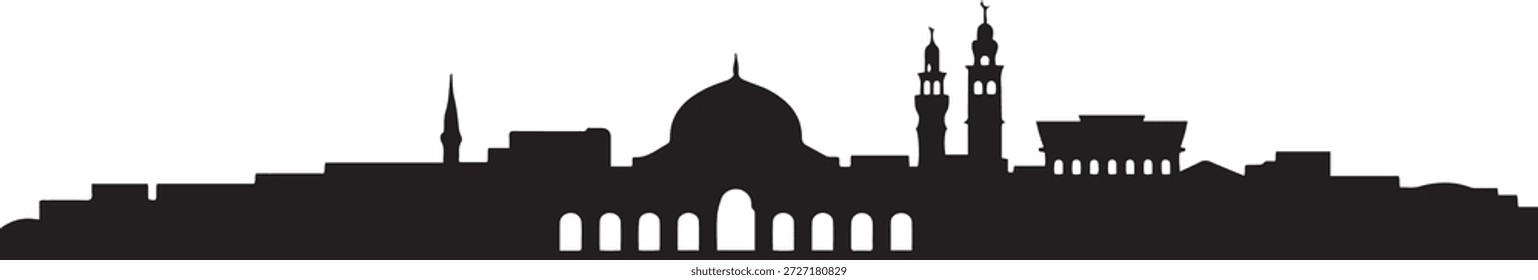 Horizonte de Damasco. silueta negra de Vector de diseño
