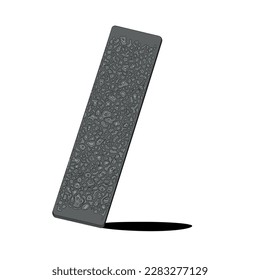 Damascus steel blank with drop pattern, metal bar in color, flat style