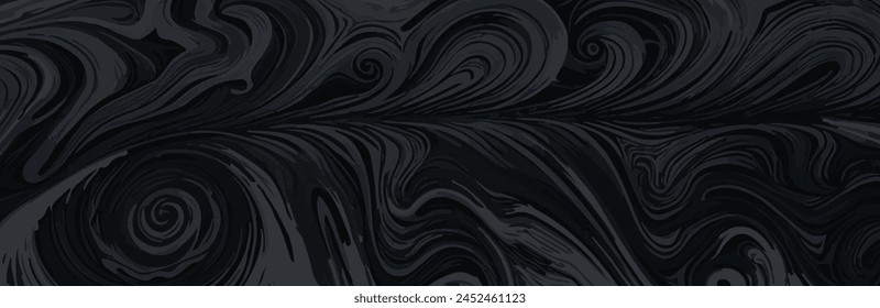 Damascus steel texture, abstract pattern, dark vector