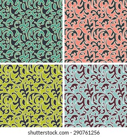 Damascus style seamless pattern. Could be used as background, wallpaper, wrapping paper, invitation or card background. Al are in swatches panel