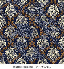 Damask arabesque baroque abstract floral wallpaper grunge abstract vector seamless pattern wallpaper for fabric shirt pillow tablecloth wrapping