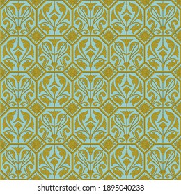 damask art nouveau floral gold turkish, seamless pattern