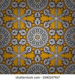 Damask background. Colorful element on a white, yellow and black colors. Colorfil floral ornament in baroque style. Colorful floral seamless pattern.