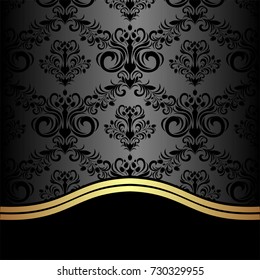 Damask Background decorated the elegant Border