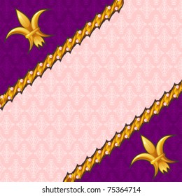Damask background with gold decoration