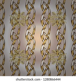 Damask background. Gold floral ornament in baroque style. Golden floral seamless pattern. Golden element on a beige and neutral colors.