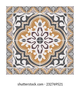 Damask background pattern design, background and wallpaper made of Turkish texture ceramic tiles in vector.