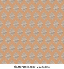 Damask background pattern design, background and wallpaper made of Turkish texture ceramic tiles in vector. Flower and leaf. 