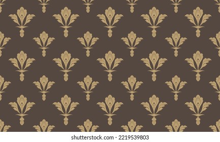 Damask background vector seamless pattern background wallpaper Fleur de Lis pattern Scandinavian Digital texture Design for print printable fabric saree border.
