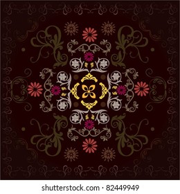 Damask baroque floral background
