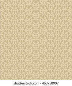 Damask Beautiful Background Design, Cream Vector Pattern