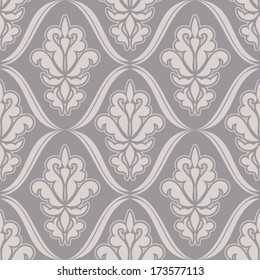 Damask beautiful background with rich, old style, luxury ornamentation, light fashioned seamless pattern, royal vector wallpaper, floral wrapping paper, swatch fabric for decoration and design