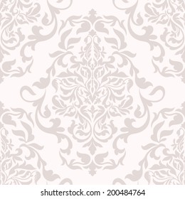 Damask beautiful background with rich, old style, luxury ornamentation, pink fashioned seamless pattern, royal vector wallpaper, floral wrapping paper, swatch fabric for decoration and design