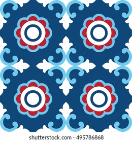 Damask beautiful background with rich, old style, luxury ornamentation, blue fashioned seamless pattern, royal vector wallpaper, floral wrapping paper, swatch fabric for decoration and design