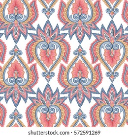 Damasco hermoso fondo con rico, estilo antiguo, lujosa ornamentación, diseño a la moda sin costura, papel real vectorial, papel de envolver floral, tela de muestra para decoración y diseño
