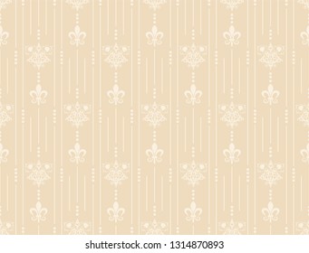 Damask beige background wallpaper, texture, vector graphics