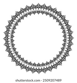 Damask black Round circular round ornament floral Abstract pattern, Classic Victorian traditional style, Mandala, Moroccan frame, Floral frames, Antique, Vintage Design