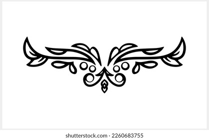 Damask border isolated. Hand drawn art line. Sketch frame. Vector stock illustration. EPS 10