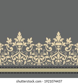 Damask border, seamless, victorian, greek urn motives