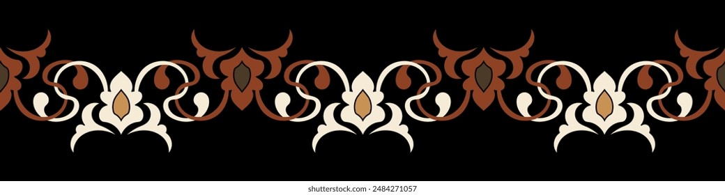 Damask brush seamless lines For making frames and borders
