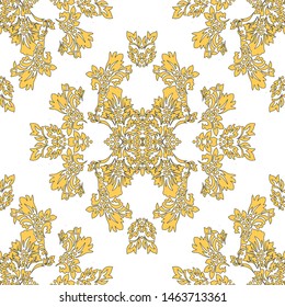 Damask card in damask style on white background