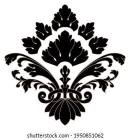 Damask central element isolated. Vector damask illustration.