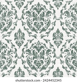 Damask classical luxury seamless pattern grunge background. Vector royal victorian seamless texture,floral baroque wallpaper, old fashioned damask ornament