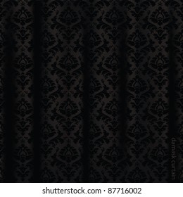 Damask Curtain In Dark Colours