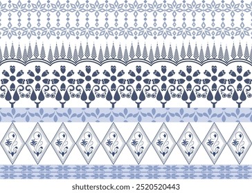 Damask, dark blue and light blue background Exquisite decorative patterns, beautiful patterns