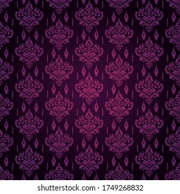 Damask Dark Purple Background Wallpaper With Texture Pattern
