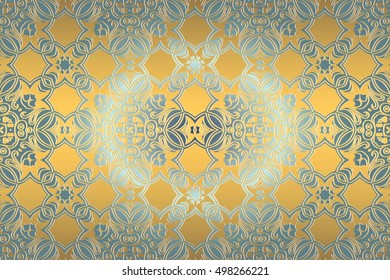 damask decorative wallpaper vector vintage patterns abstract background gold color