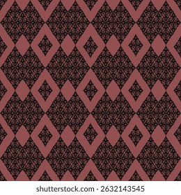 Damask diamond repeat pattern l Damask seamless for textile and printing