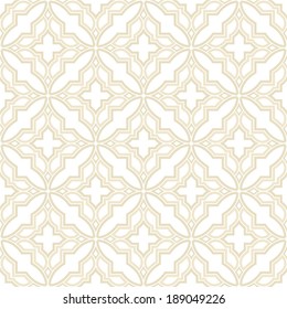 Damask elegant light wallpaper.Seamless vector background. White, beige texture.