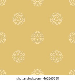 Damask elegant seamless pattern. Vector background. White and golden colors.