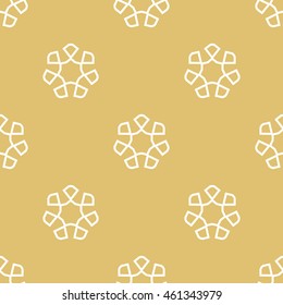 Damask elegant wallpaper.Seamless vector background. White and golden colors.