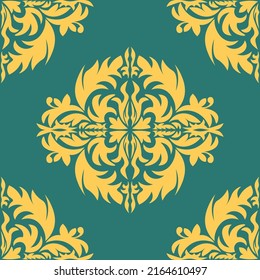 Damask element in classic style on white background. Royal template. Silhouette vector. Vector pattern. Royal damask element for print design.